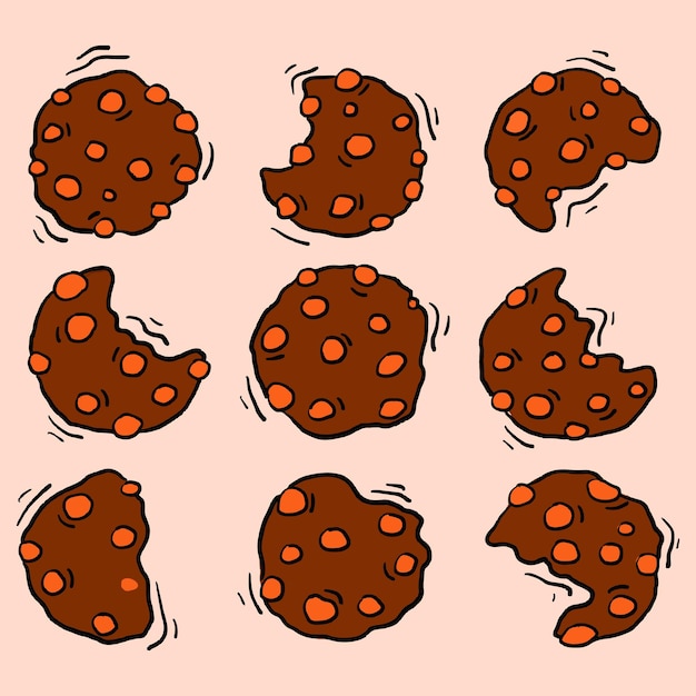 Las galletas son dulces, marrones y felices.