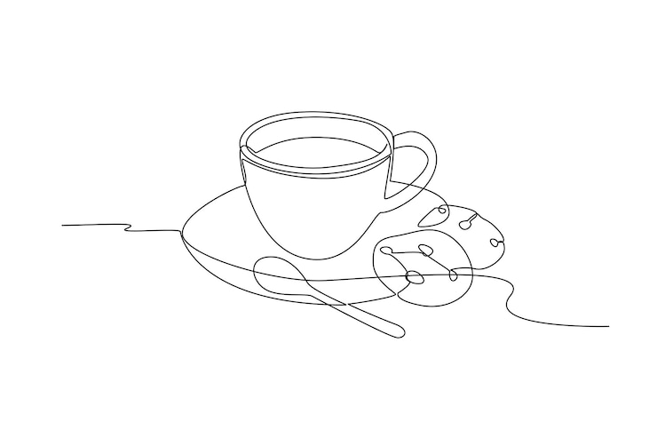 Vector galletas y té para la comida concepto minimalista de la comida