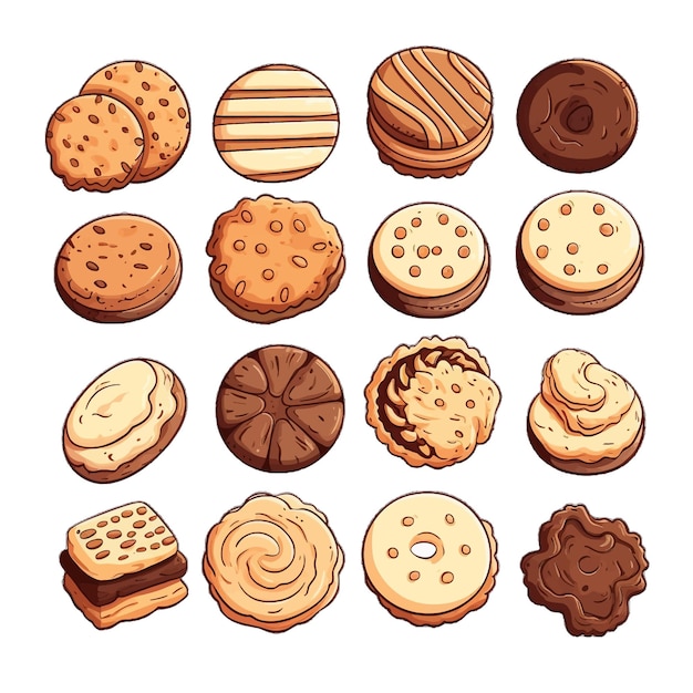 Vector galletas vector clipart fondo blanco