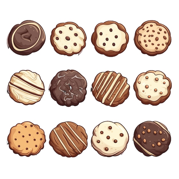 Vector galletas vector clipart fondo blanco