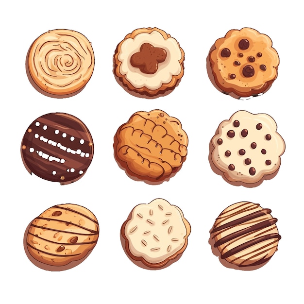 Galletas vector clipart fondo blanco