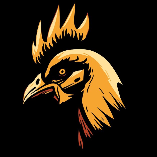 Gallina de cabeza de animal de pájaro de pollo vista desde el lado