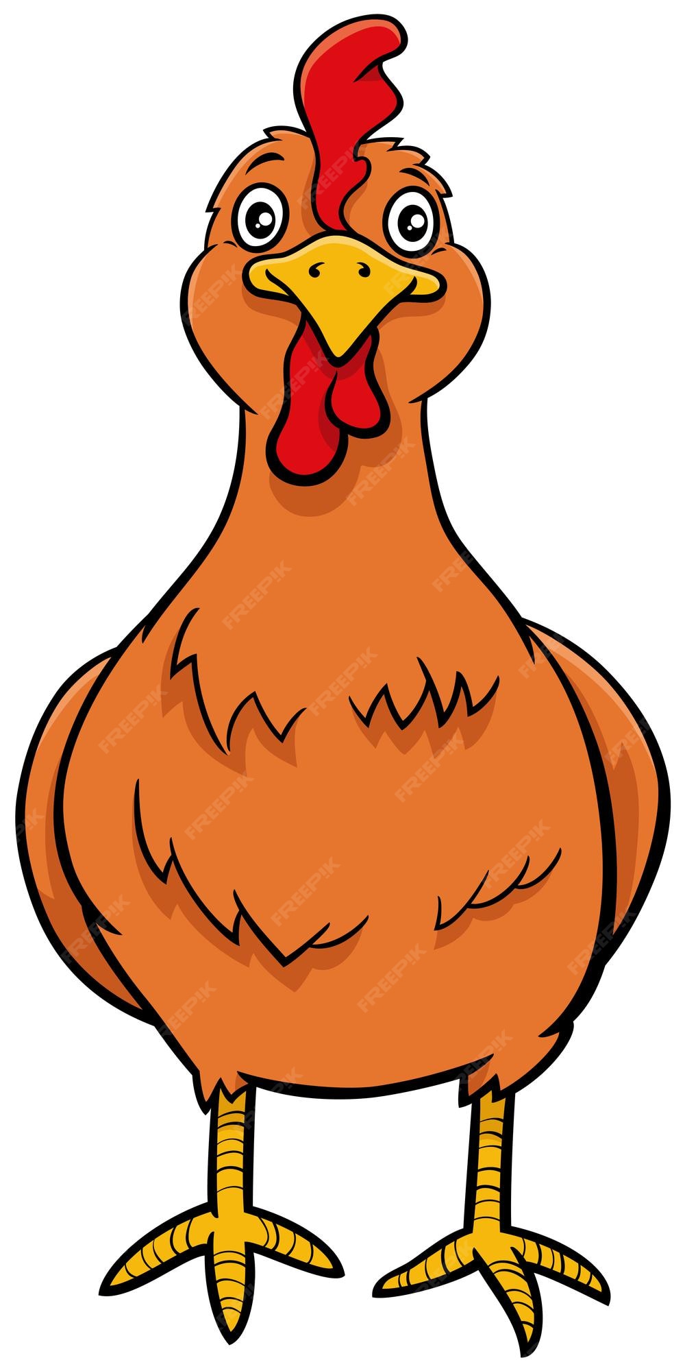 Gallina de dibujos animados o personaje de animal de granja de aves de  pollo hembra | Vector Premium