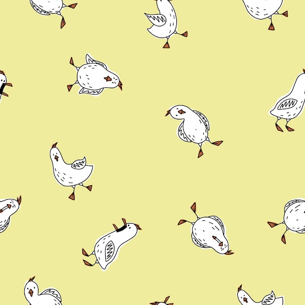 gallinas y gallos de dibujos animados sin costuras