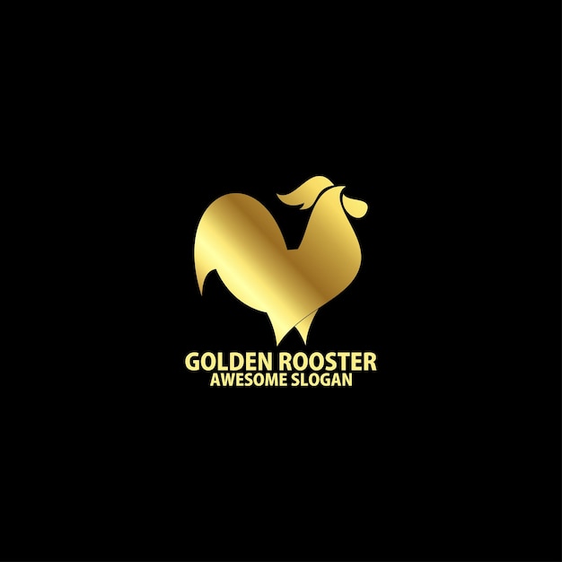 gallo con diseño de logotipo de lujo color gradiente