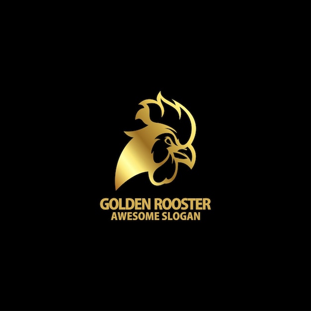 gallo con logotipo de lujo con color de gradiente de diseño