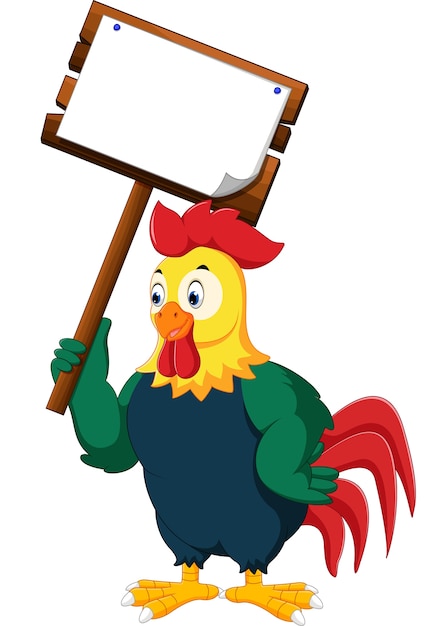 Vector gallo de pollo de dibujos animados