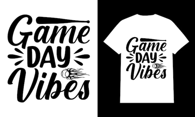 Game Day Vibes Baseball Svg Diseño de camiseta