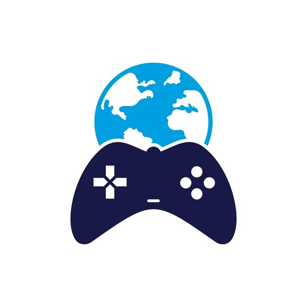 Game Globe Logo Icon Design Online Gamer World Logo Globe y Game Stick Icon