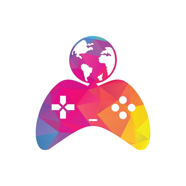 Game Globe Logo Icon Design Online Gamer World Logo Globe y Game Stick Icon