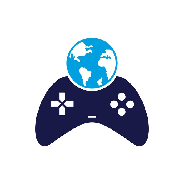 Game Globe Logo Icon Design Online Gamer World Logo Globe y Game Stick Icon