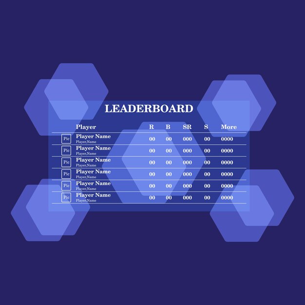 Vector game leaderboard diseña plantillas de temas.