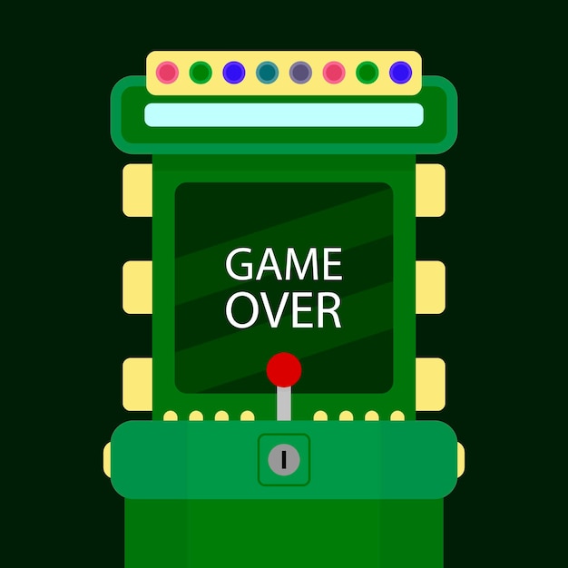 Game over arcade banner fin de jugar en un juego de computadora