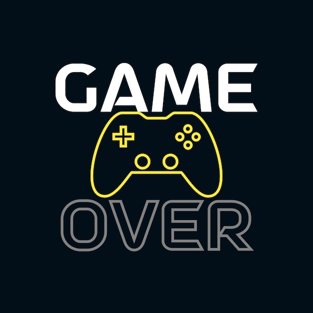 Game over diseño tipografía camiseta gráficos imprimir cartel banner lema vector ilustración