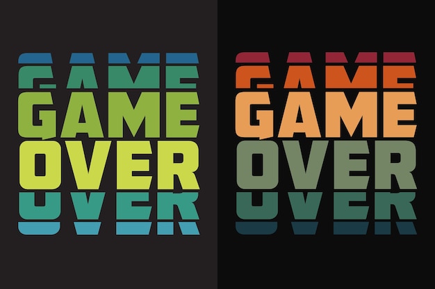 Vector game over gamer boy shirt funny gamer tee gamer regalos regalos para el niño juego regalos para papá