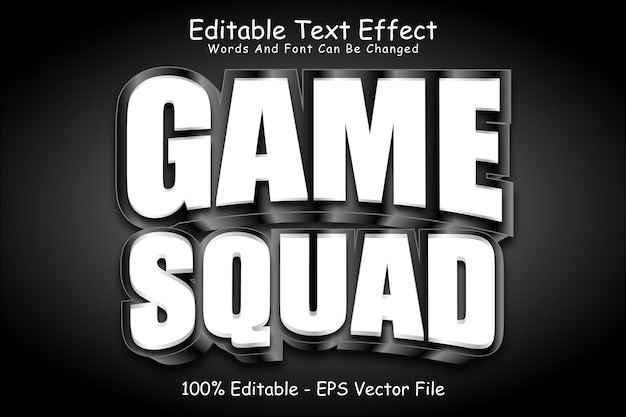 Game Squad The Last Editable Text Effect 3 Dimension Relieve Estilo moderno