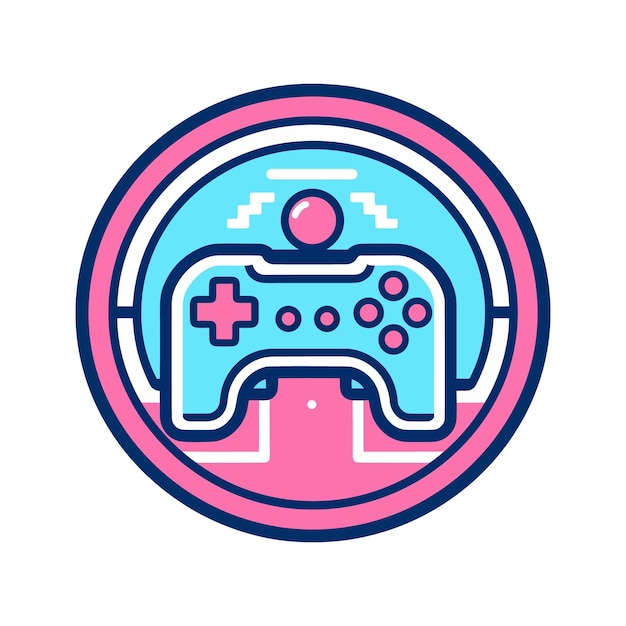 un gamepad en azul y rosa