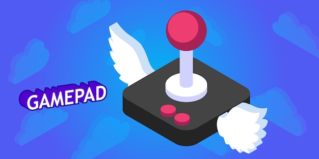 Gamepad icono de diseño isométrico Vector web ilustración 3d colorido concepto