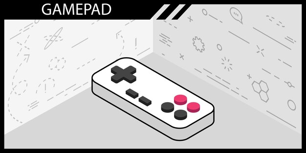 Gamepad icono de diseño isométrico Vector web ilustración 3d colorido concepto