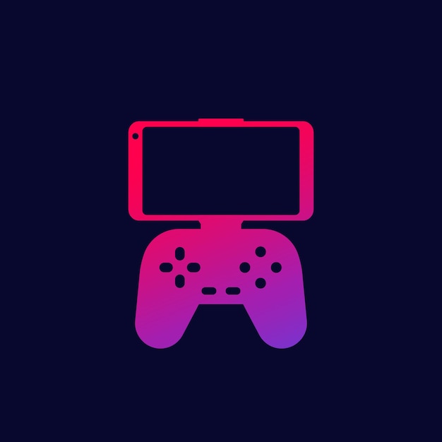 Gamepad para el icono de teléfono inteligente, vector