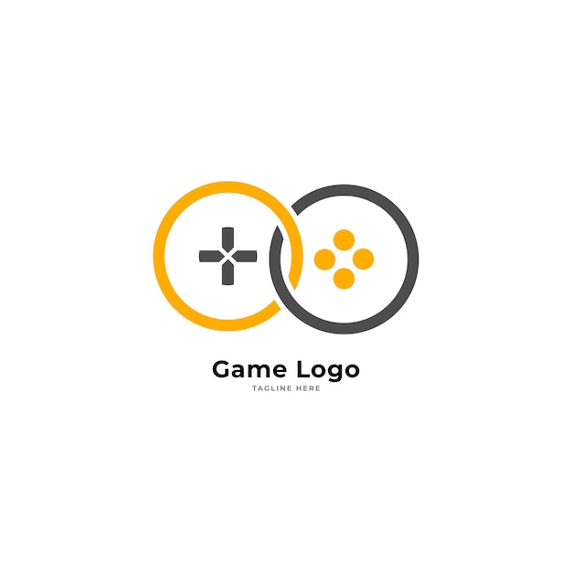 Vector gamepad joystick diseño de logotipo vector plantilla estilo de espacio negativo jugar videojuegos de computadora