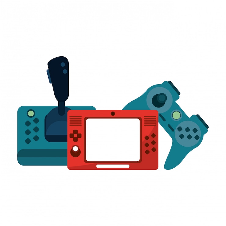 Vector gamepads y consola de videojuegos.