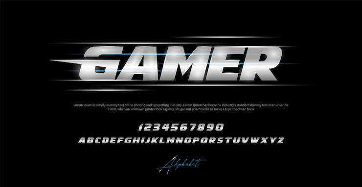 Vector gamer font modern alphabet font tipografía fuentes de estilo urbano para tecnología juego de películas digitales