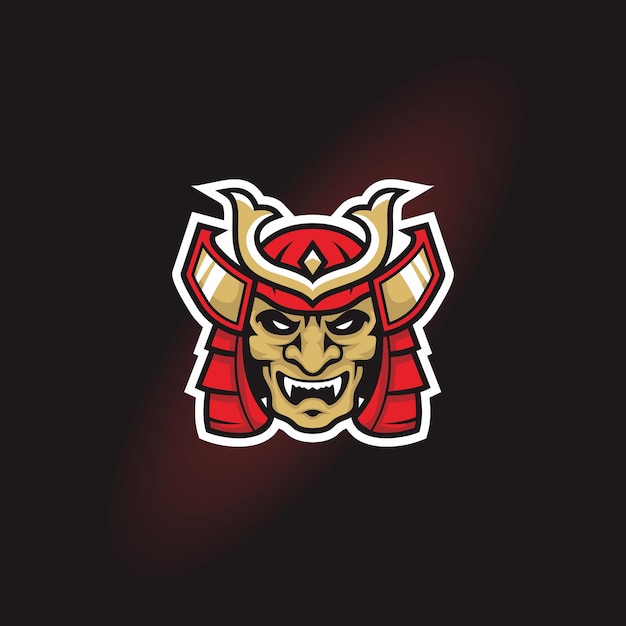 gamer logo mascota japonés samurai logo diseño vector ilustración