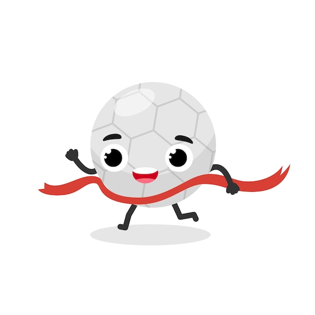 Ganador de balón de fútbol de personaje Ilustración de dibujos animados de fútbol