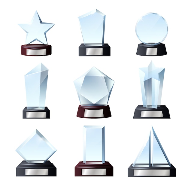 El ganador de cristal otorga premios de trofeos deportivos de cristal