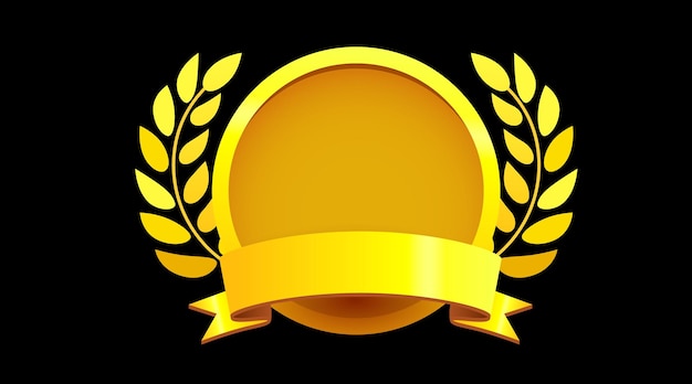 Vector ganadores corona de laurel de oro d premio de liderazgo de lujo realista