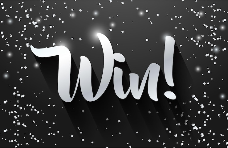 Vector ganar diseño de banner vectorial ganador de brillo plateado