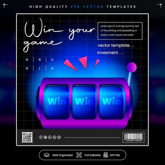 Ganar su juego diseño de máquina tragamonedas