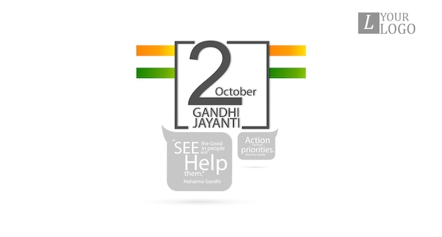 Gandhi Jayanti - 2 de octubre con ilustración de vector de diseño creativo