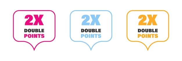 Gane x2 puntos de recompensa doble Conjunto de iconos