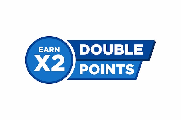 Gane x2 puntos de recompensa doble icono de ilustración vectorial
