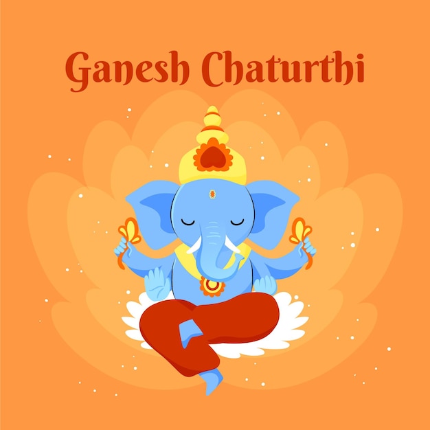 Vector ganesh chaturthi dibujado a mano