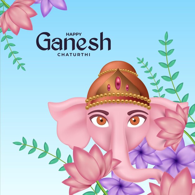 Vector ganesh chaturthi realista