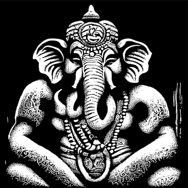 Ganesh jayanti señor ganesha dibujado a mano dibujos animados pegatina icono concepto aislado ilustración