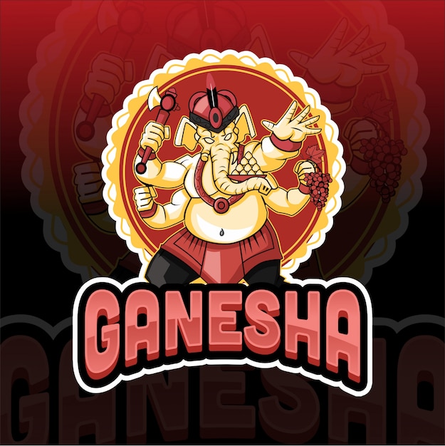 Ganesha elephant mascot esport logo