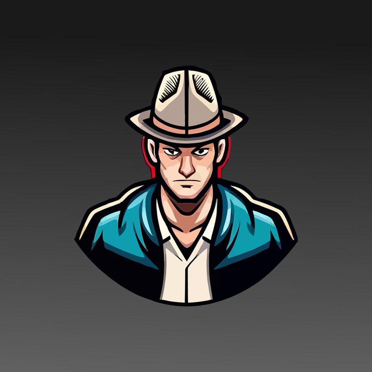 gángster enojado hombres con sombrero jefe juego mascota logo
