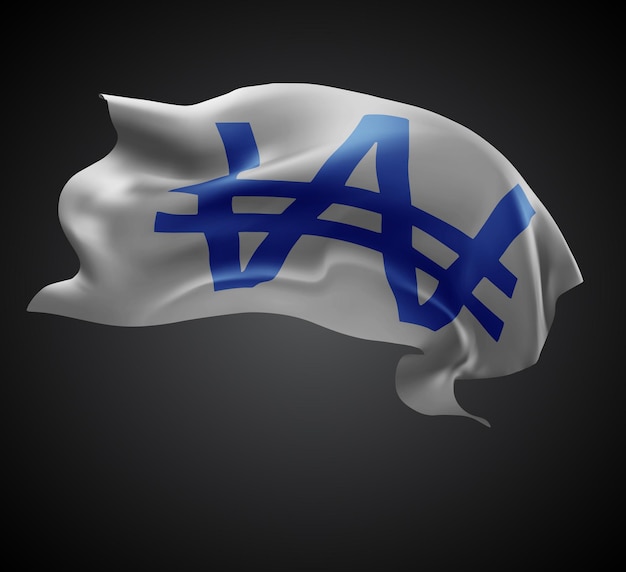 Ganó la bandera vectorial 3D con ondas en un fondo negro