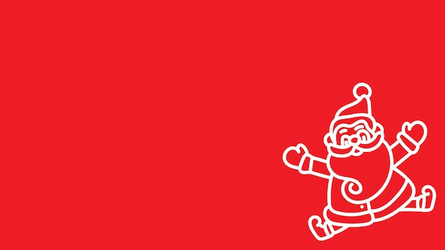 garabateo de Papá Noel señalando hacia el espacio de copia aislado sobre rojo para el tema de Navidad