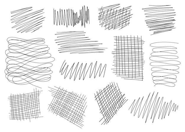 garabateos dibujados a mano con lápiz negro líneas rizadas dibujando garabates trazos de curvatura garabateos con textura