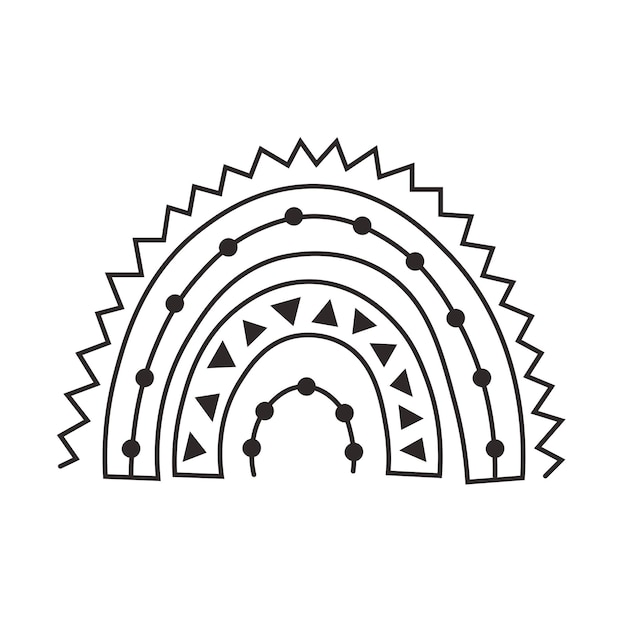 garabato, boho, arco iris, línea, arte