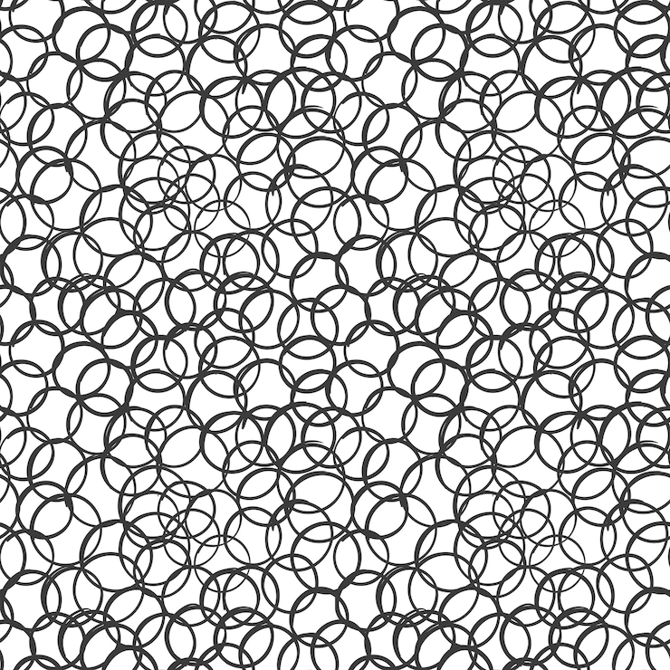 Vector garabato, círculos, simple, patrón, garabatos, garabatos, burbujas, patrón