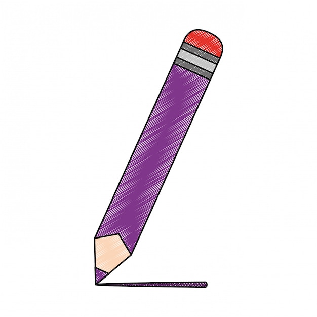 Garabato de dibujos animados de lápiz de madera