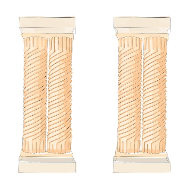 Garabato griego Columnas corintias jónicas dóricas Ilustración vectorial Arquitectura clásica