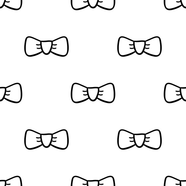 garabato, de, retro, pajarita, seamless, patrón