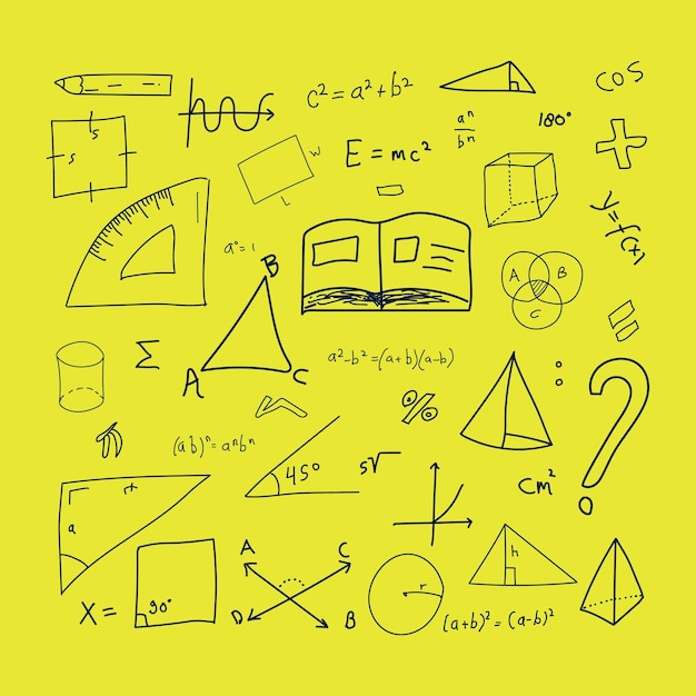 garabatos de fórmula matemática dibujados a mano